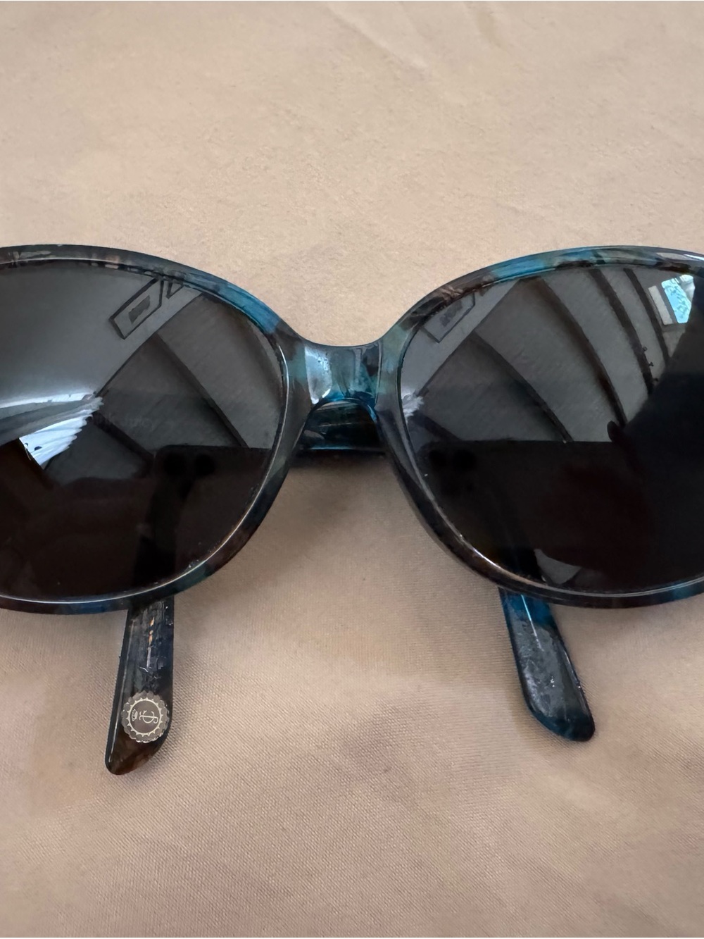 Juicy Couture Teal Marbled Oversized Women's Sunglasses